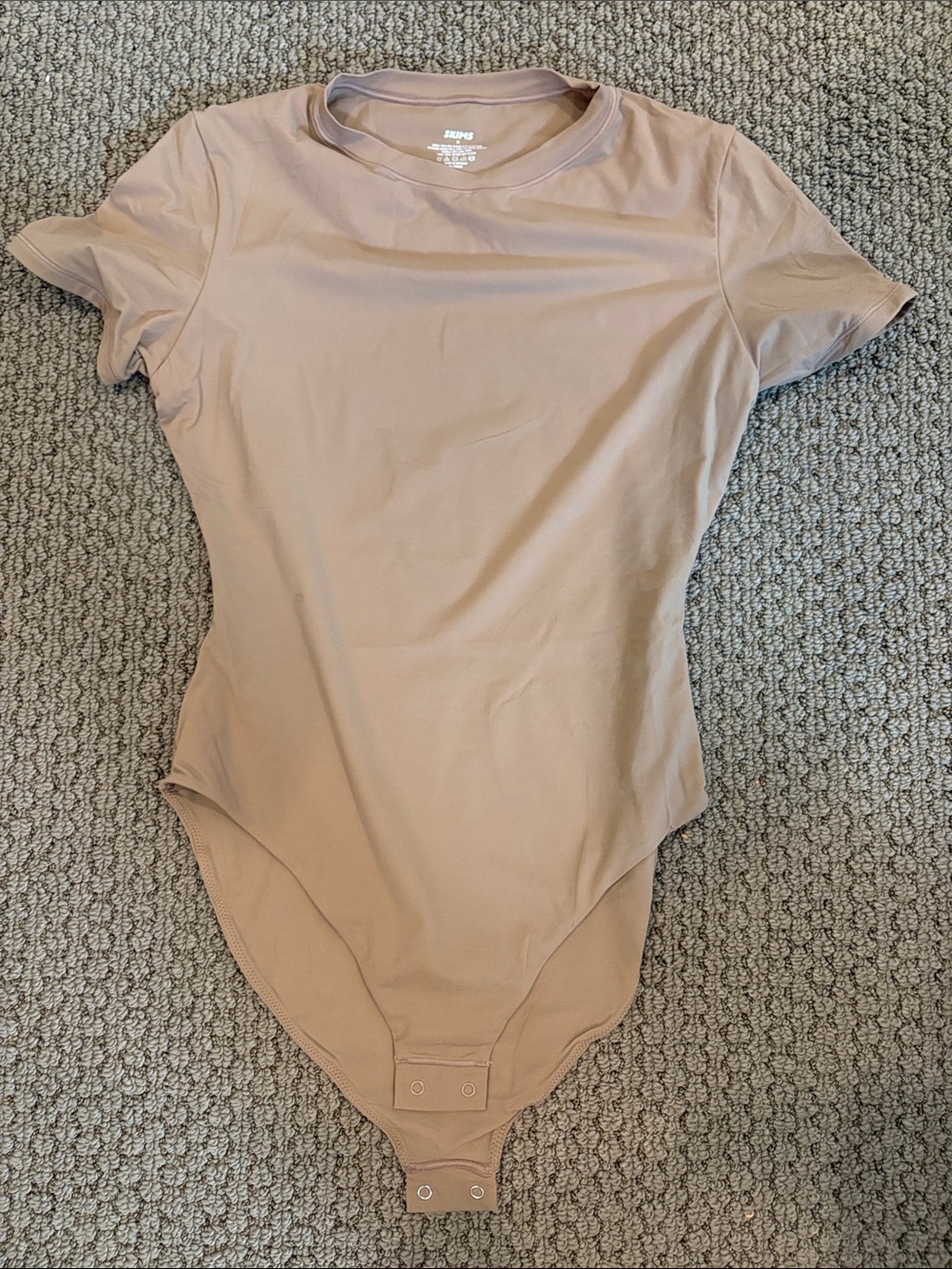 SKIMS Short Sleeve One-Piece Bodysuit in Taupe